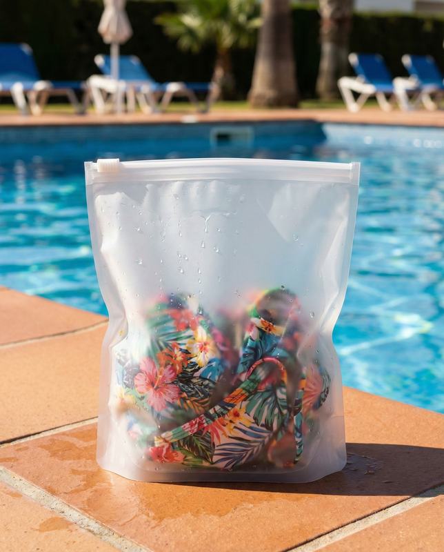 Islak Mayo ve Bikini İçin Suya Dayanıklı Fermuarlı Poşet