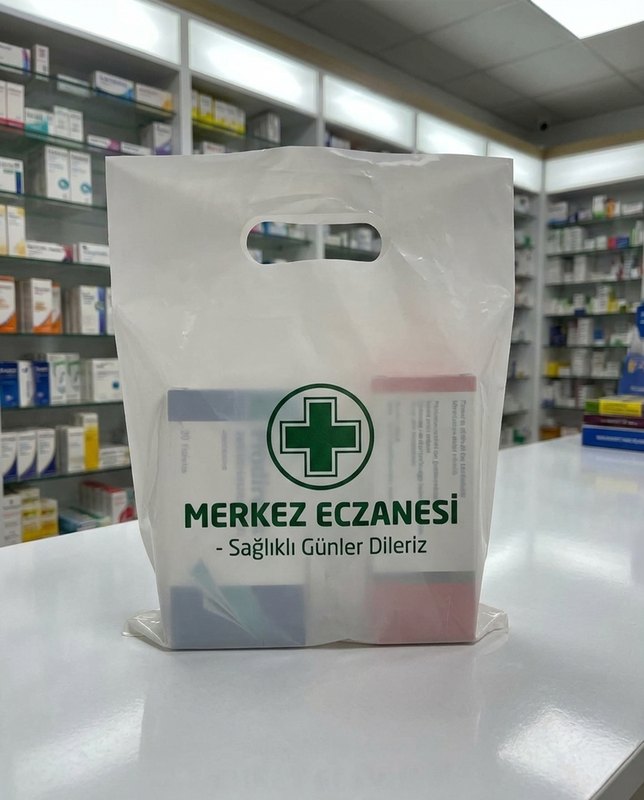 Kozmetik ve Dermokozmetik Ürünler İçin Baskılı Eczane Poşeti